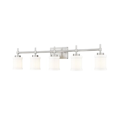 Z-Lite Cadoc 5 Light Vanity, 40.5in. W x 9in. H, Brushed Nickel 622-5V-BN